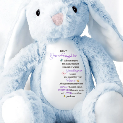 To My Granddaughter - Whenever You Feel Overwhelmed - Personalized Stuffed Bunny