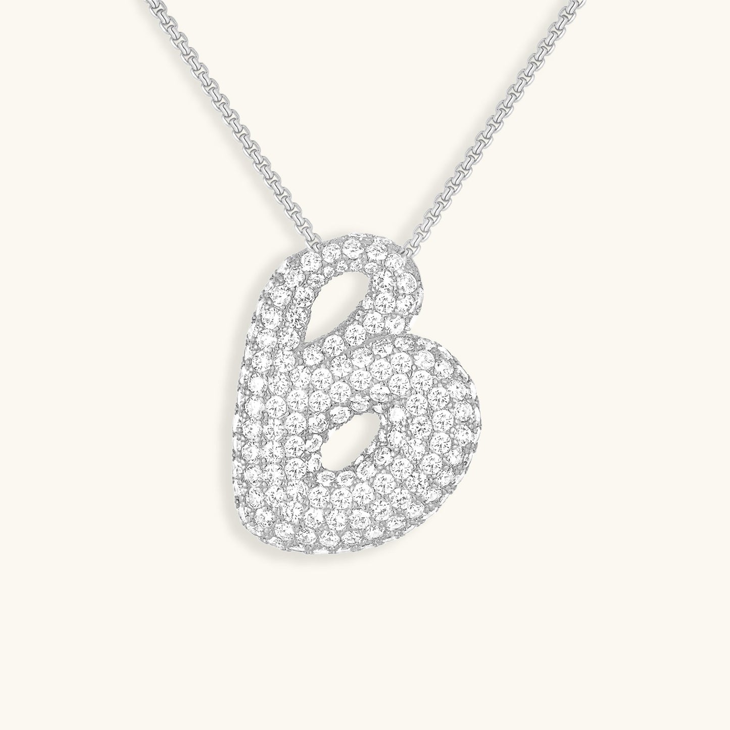 Esme - Bubble Initial Diamond Necklace