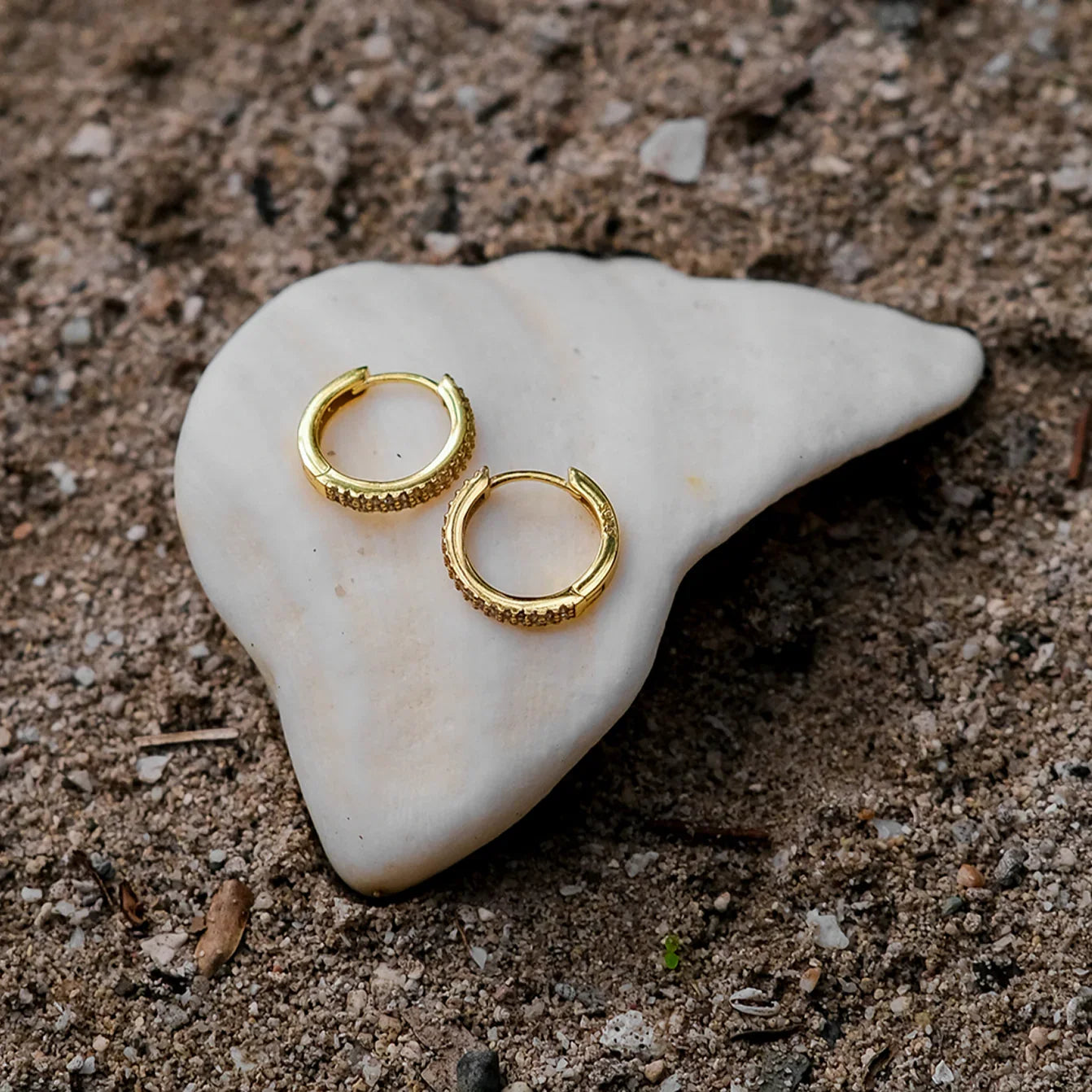 Gloria - Paved Hoop Earrings