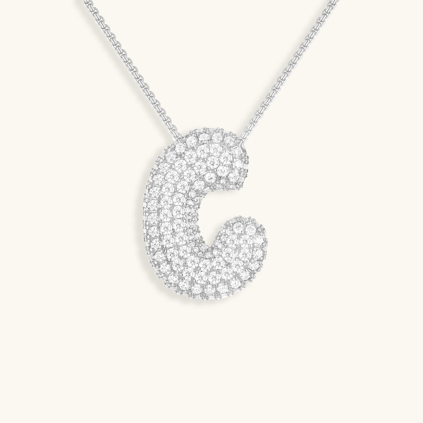 Esme - Bubble Initial Diamond Necklace