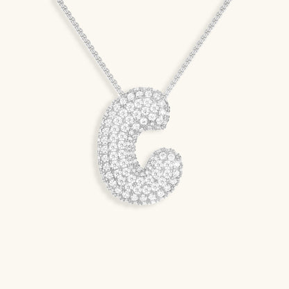 Esme - Bubble Initial Diamond Necklace