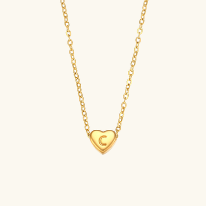 Juliette - Heart Initial Gold Necklace