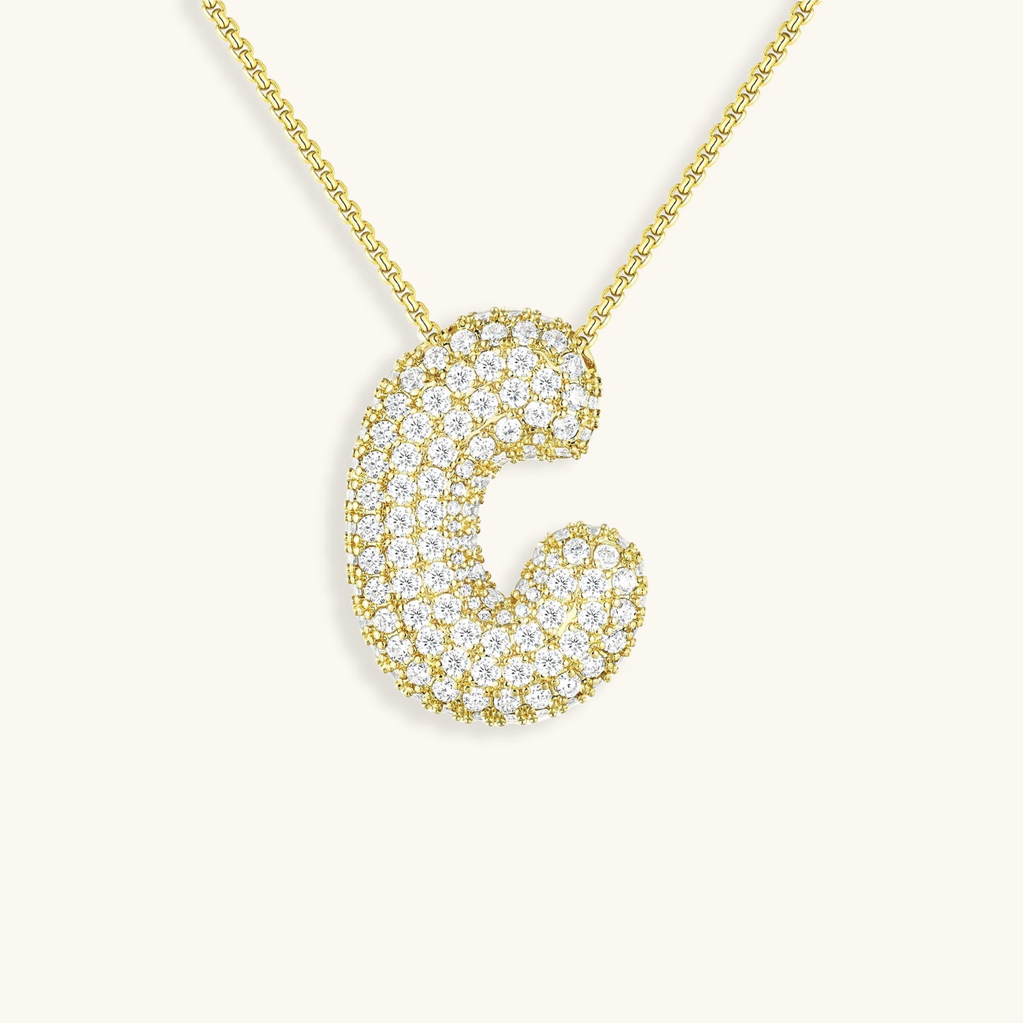 Esme - Bubble Initial Diamond Necklace