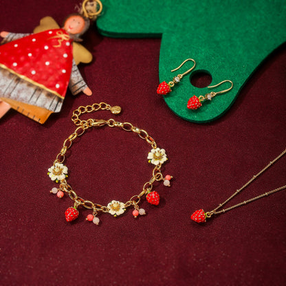 Giselle - Strawberry Enamel Necklace