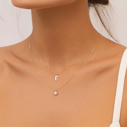 Gold Single Pearl Necklace