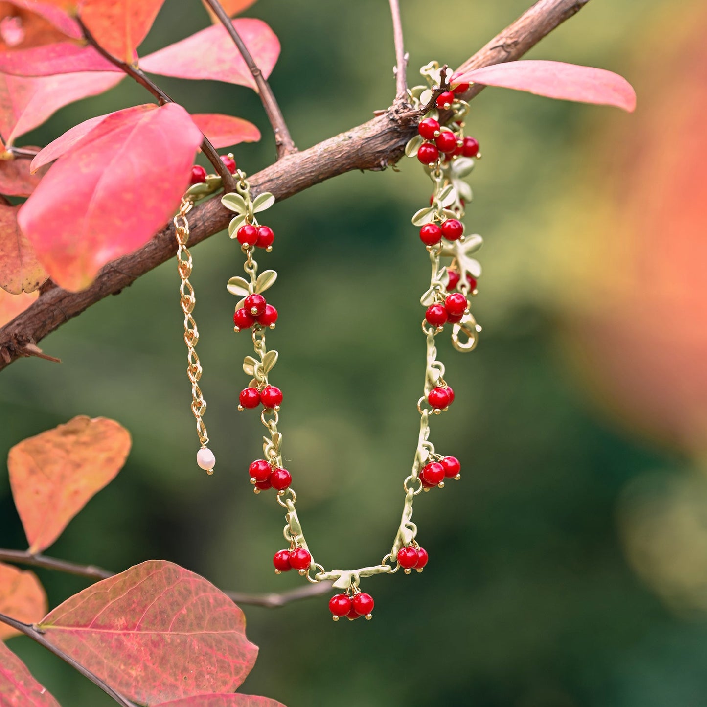 Neve - Cranberry Chain Necklace