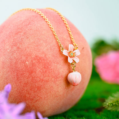Reese - Peach Flower Necklace