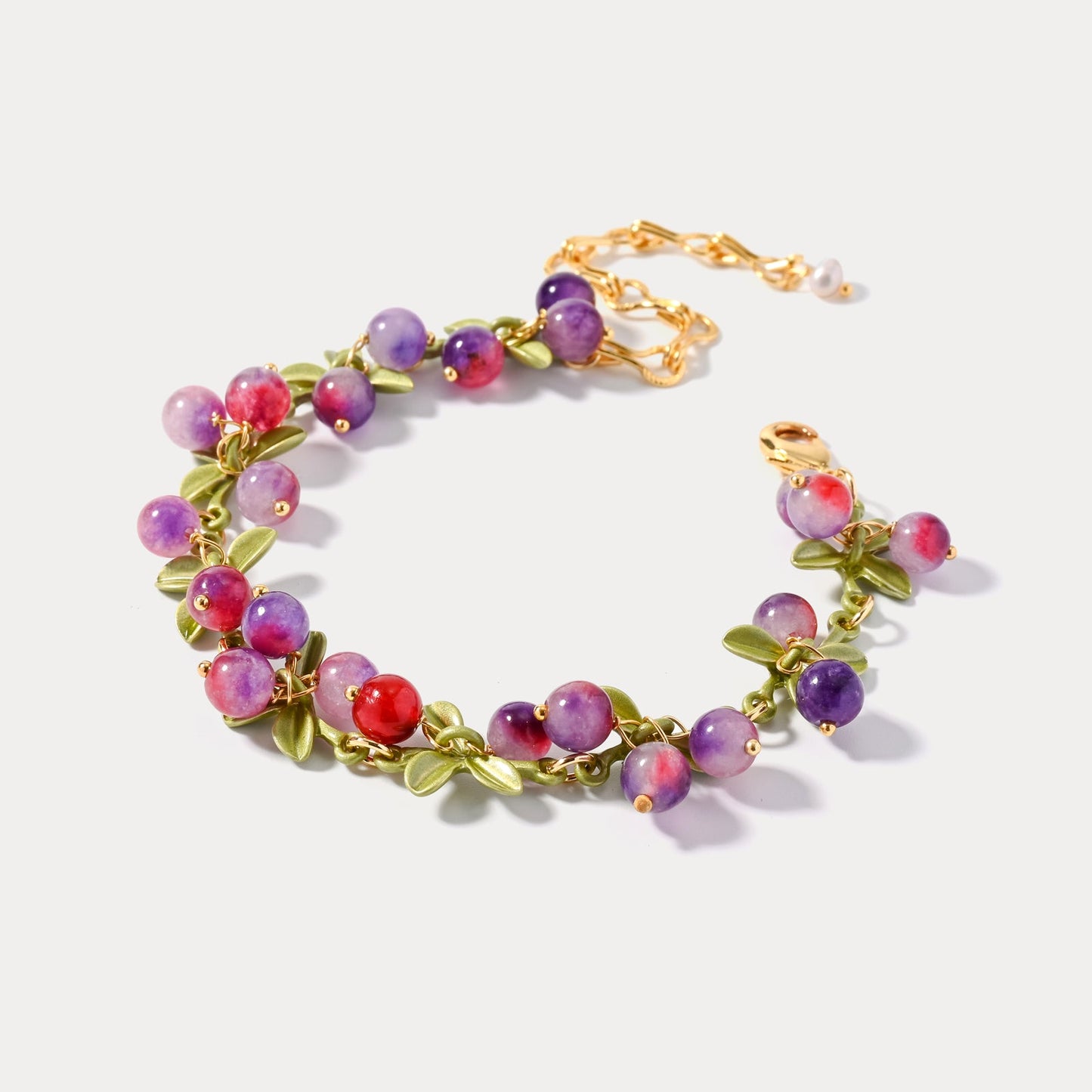 Talia - Purple Berry Charm Bracelet