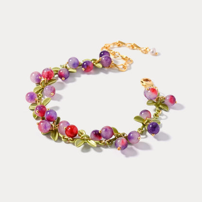 Talia - Purple Berry Charm Bracelet
