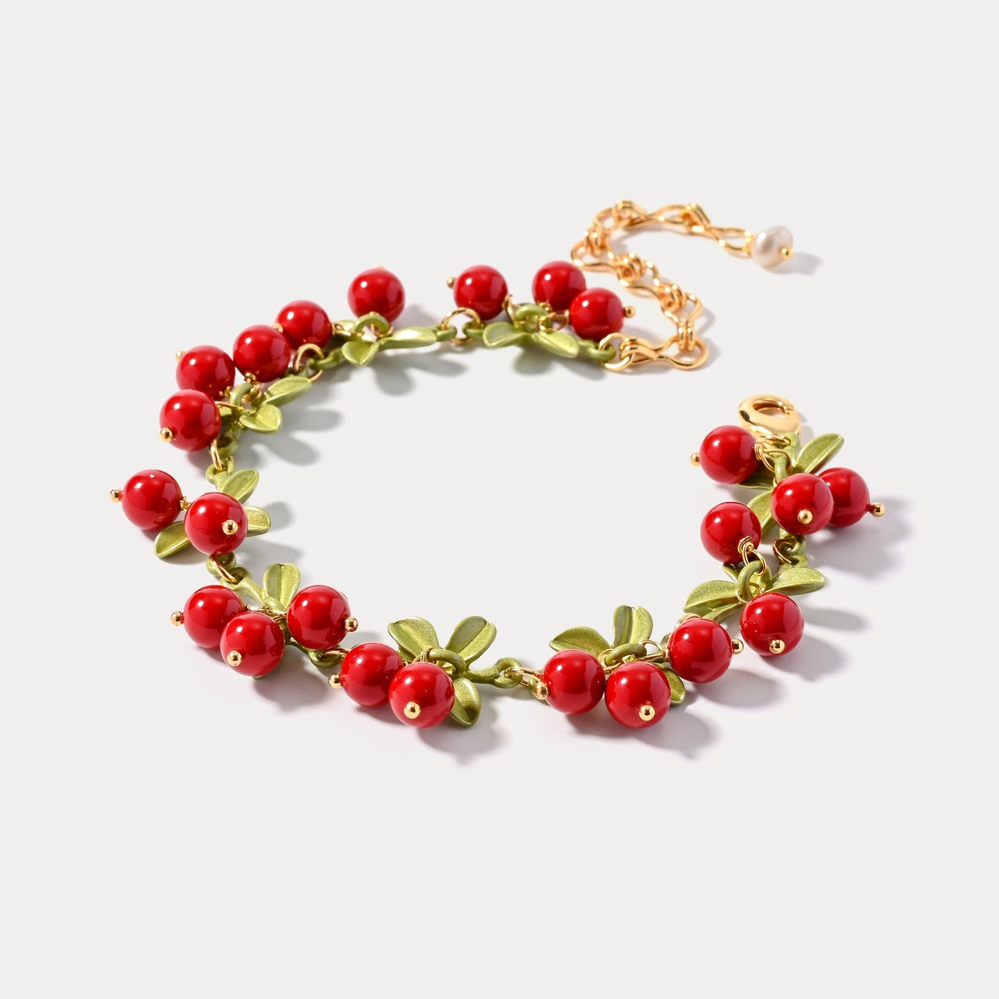 Luna - Cranberry Charm Bracelet