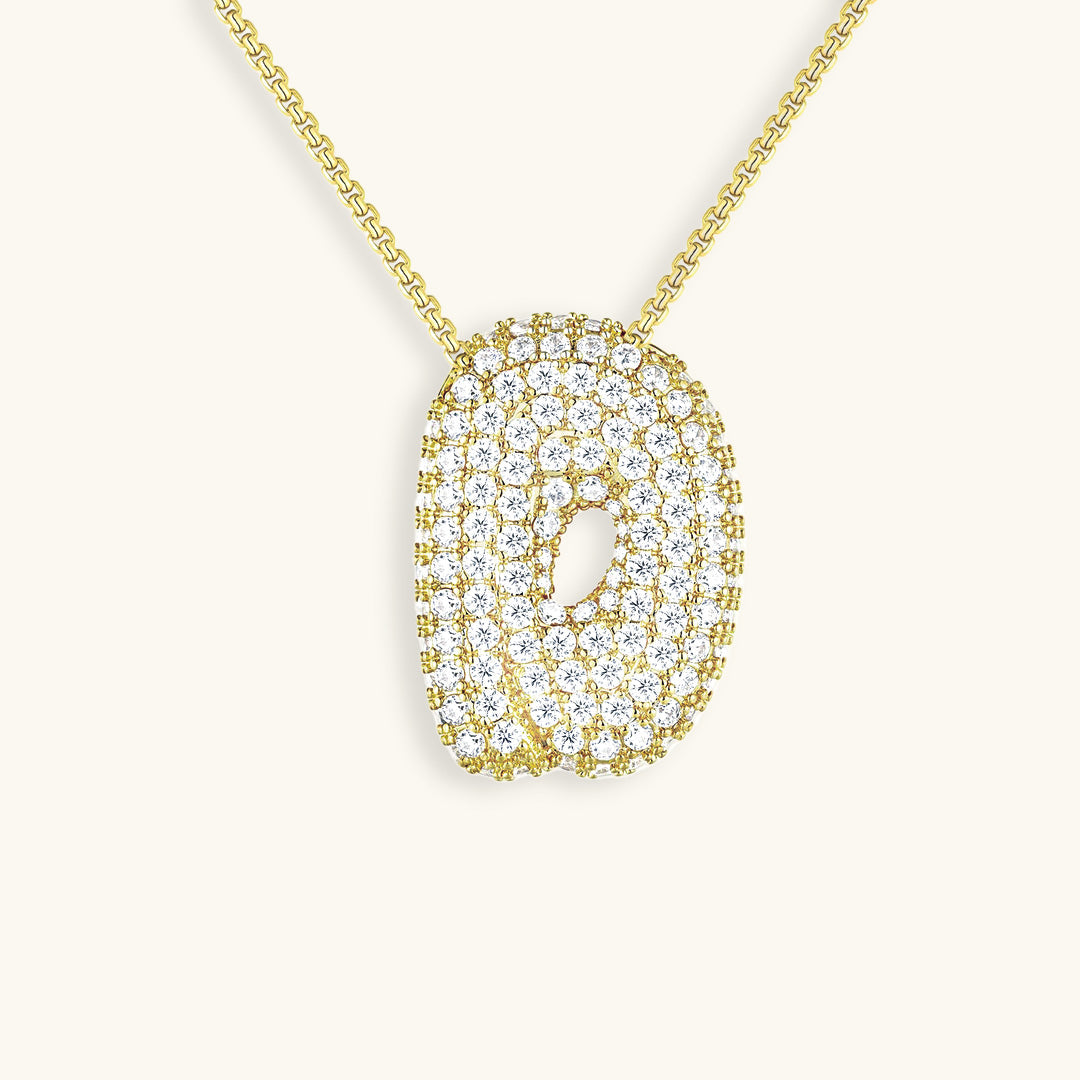 Esme - Bubble Initial Diamond Necklace