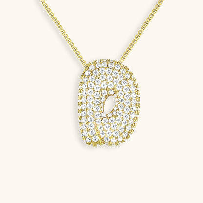 Esme - Bubble Initial Diamond Necklace