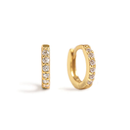 Cave - Zirconia Huggie Earrings