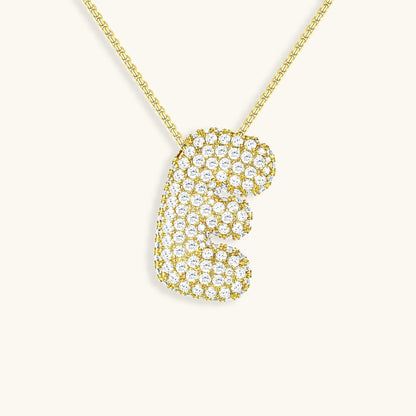 Esme - Bubble Initial Diamond Necklace