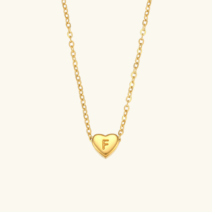 Juliette - Heart Initial Gold Necklace