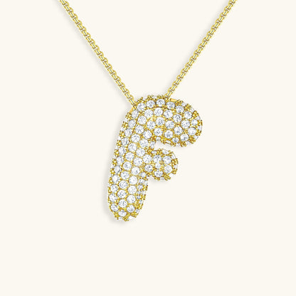 Esme - Bubble Initial Diamond Necklace