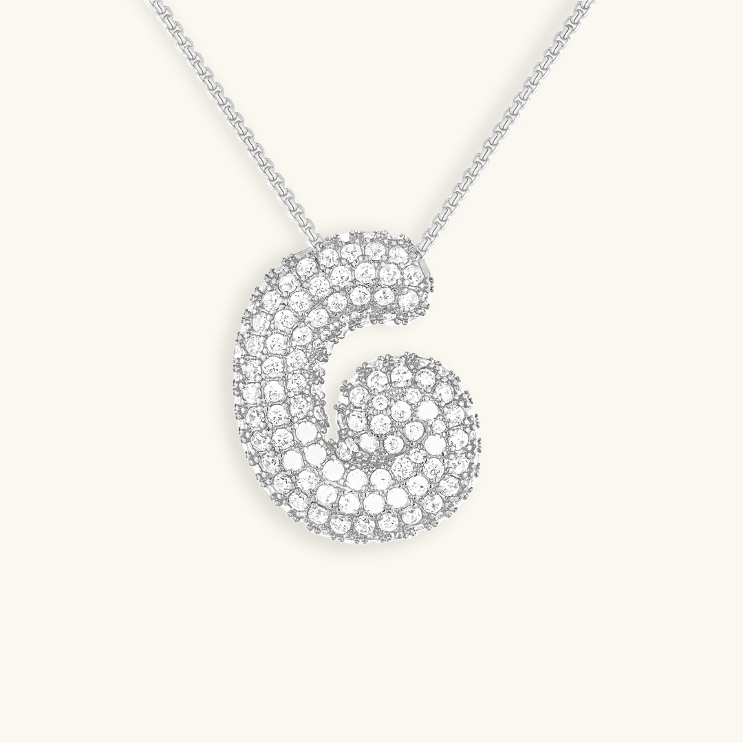 Esme - Bubble Initial Diamond Necklace