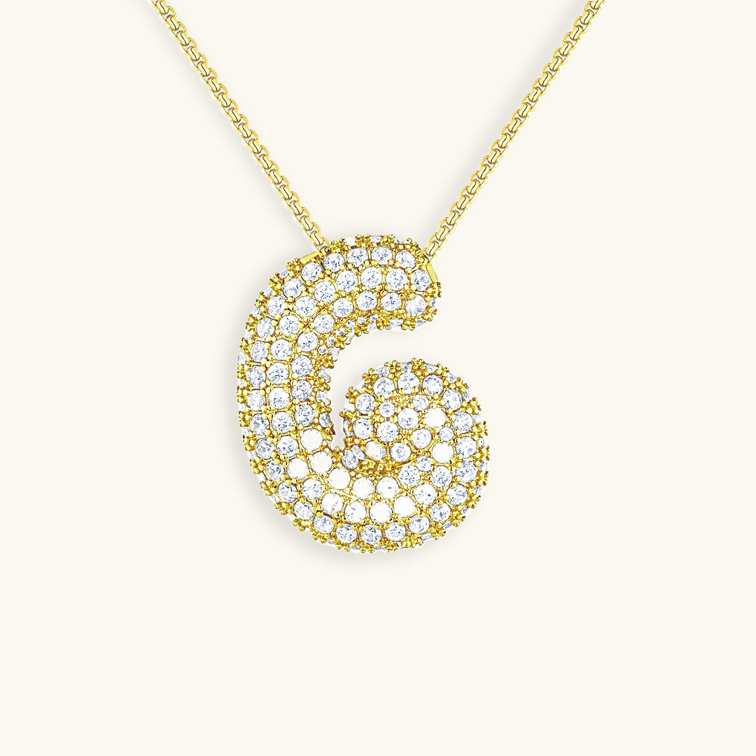 Esme - Bubble Initial Diamond Necklace