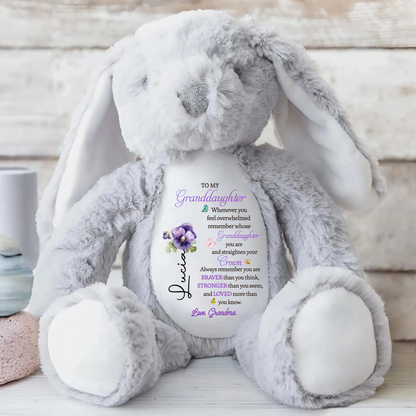 To My Granddaughter - Whenever You Feel Overwhelmed - Personalized Stuffed Bunny