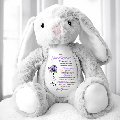 To My Granddaughter - Whenever You Feel Overwhelmed - Personalized Stuffed Bunny