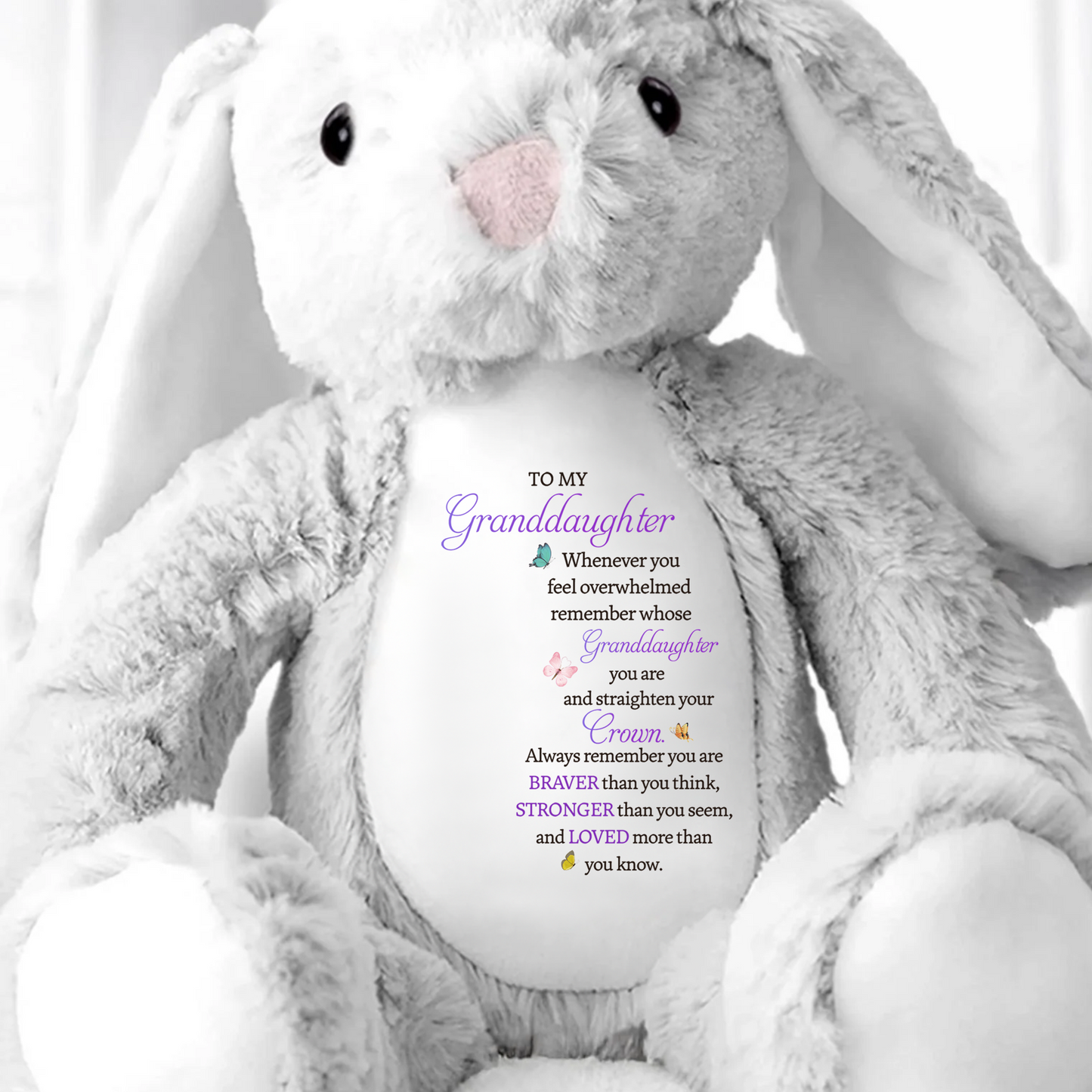 To My Granddaughter - Whenever You Feel Overwhelmed - Personalized Stuffed Bunny