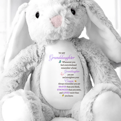 To My Granddaughter - Whenever You Feel Overwhelmed - Personalized Stuffed Bunny