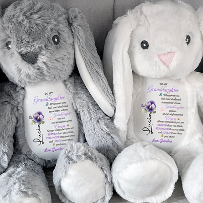 To My Granddaughter - Whenever You Feel Overwhelmed - Personalized Stuffed Bunny