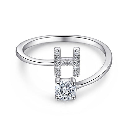 Personalized Initial Sterling Silver Ring