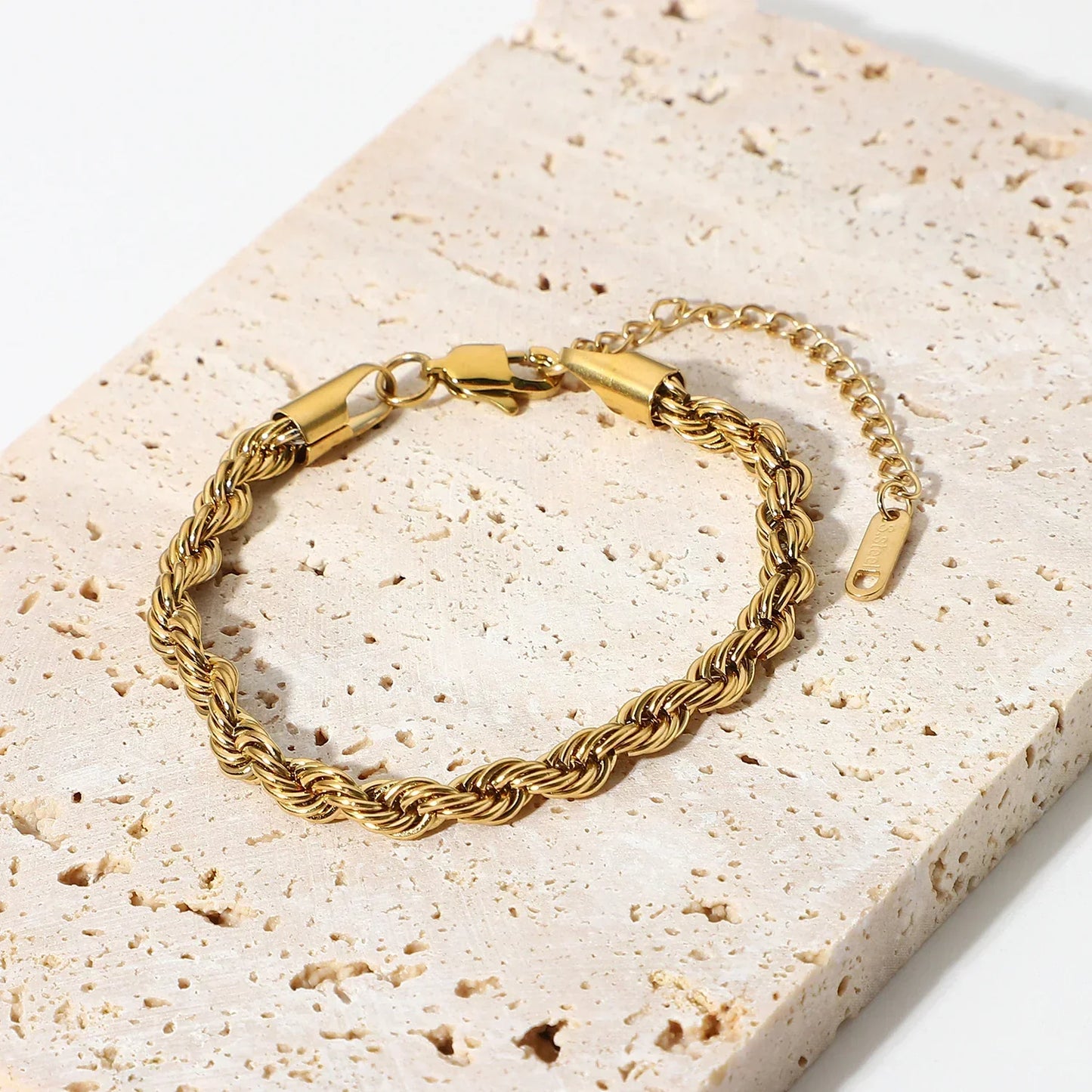 Stacey - Rope Chain Gold Bracelet