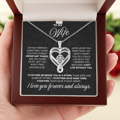 "To My Wife" - Forever & Always Eternal Heart Necklace