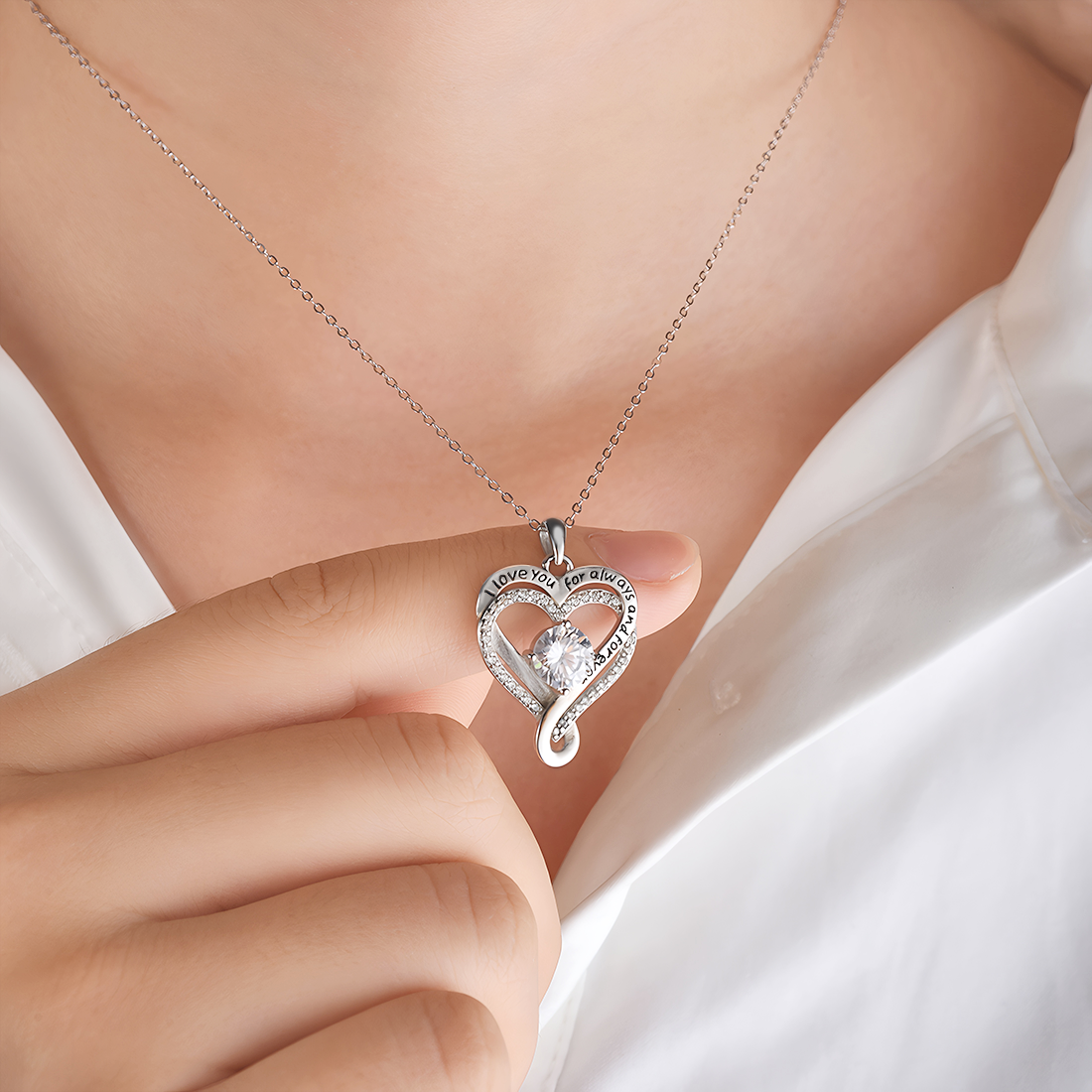 "To My Wife" - Forever & Always Eternal Heart Necklace