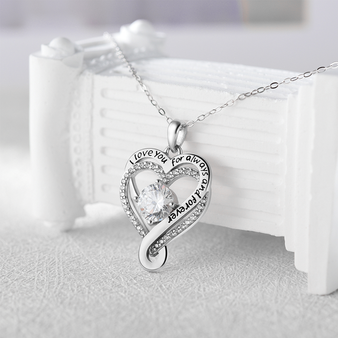 "To My Wife" - Forever & Always Eternal Heart Necklace