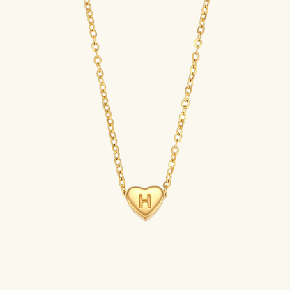 Juliette - Heart Initial Gold Necklace