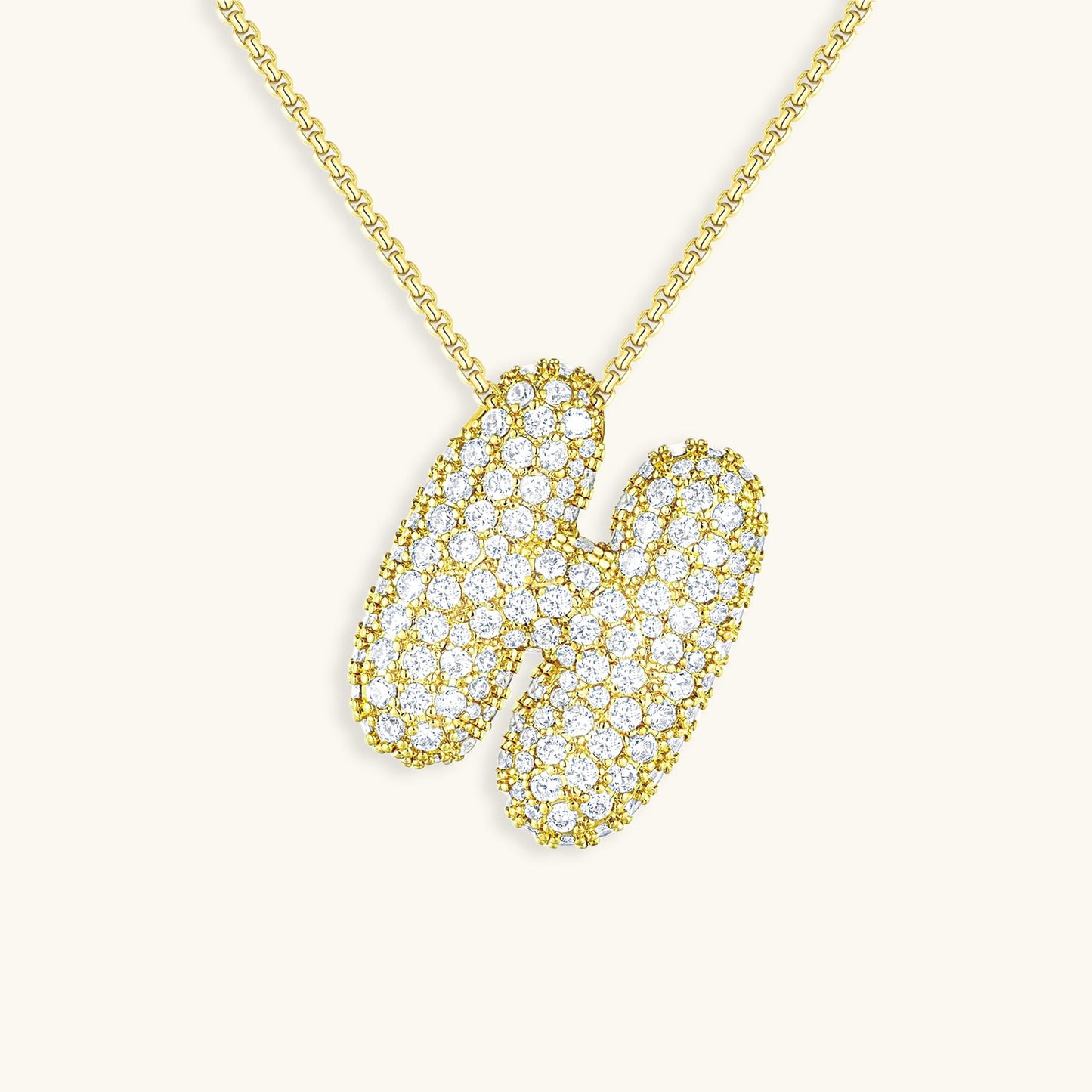 Esme - Bubble Initial Diamond Necklace