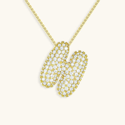 Esme - Bubble Initial Diamond Necklace