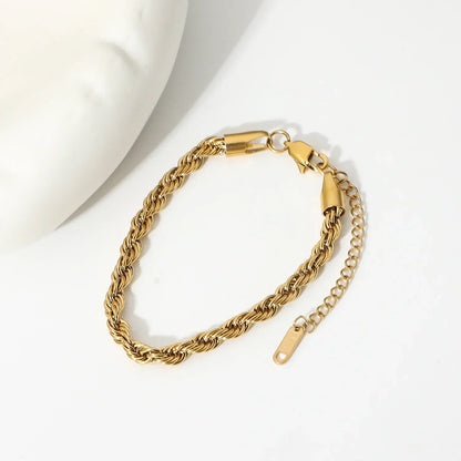 Stacey - Rope Chain Gold Bracelet