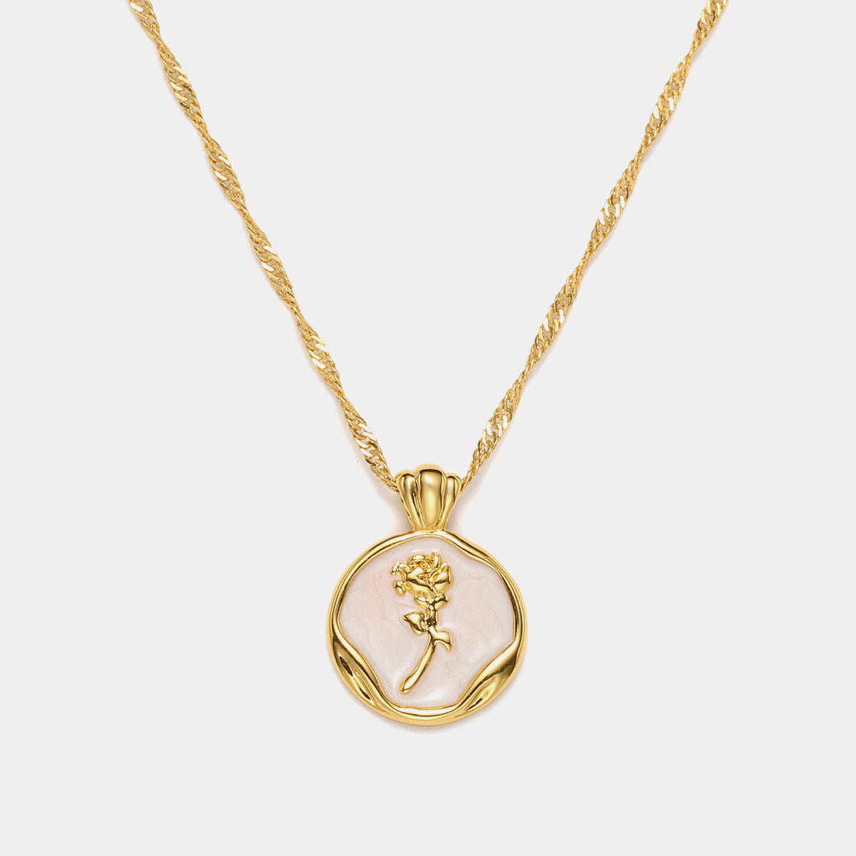 Iris - Rose Pendant Necklace