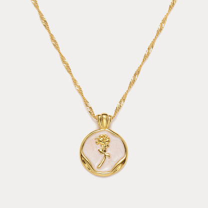 Iris - Rose Pendant Necklace