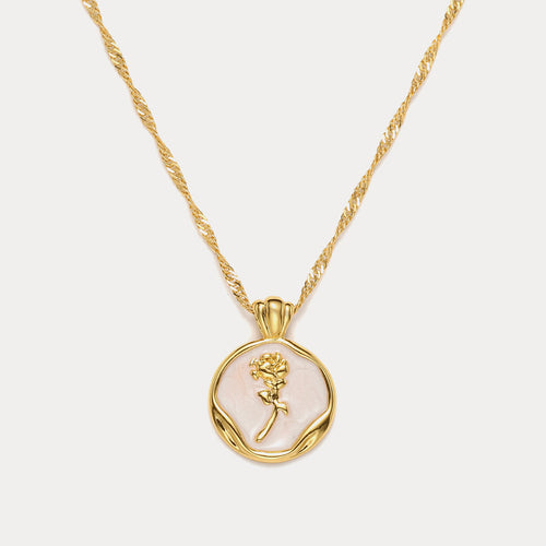 Iris - Rose Pendant Necklace