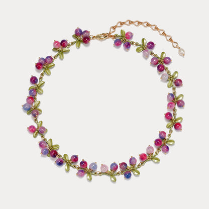 Olive - Purple Berry Chain Necklace