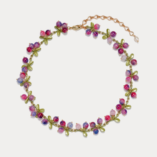 Olive - Purple Berry Chain Necklace