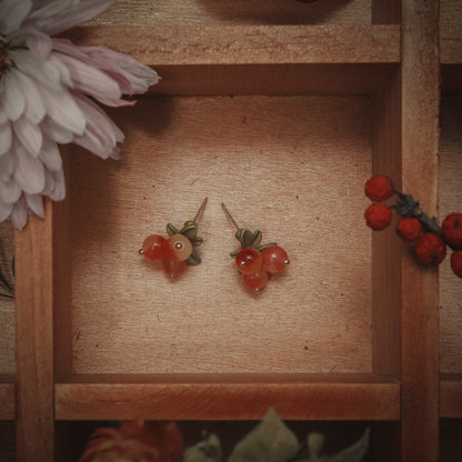 Octavia - Berry Stud Earrings