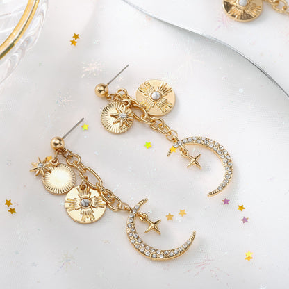 Maren - Delicate Moon and Star Earrings