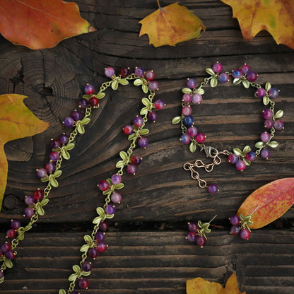 Olive - Purple Berry Chain Necklace