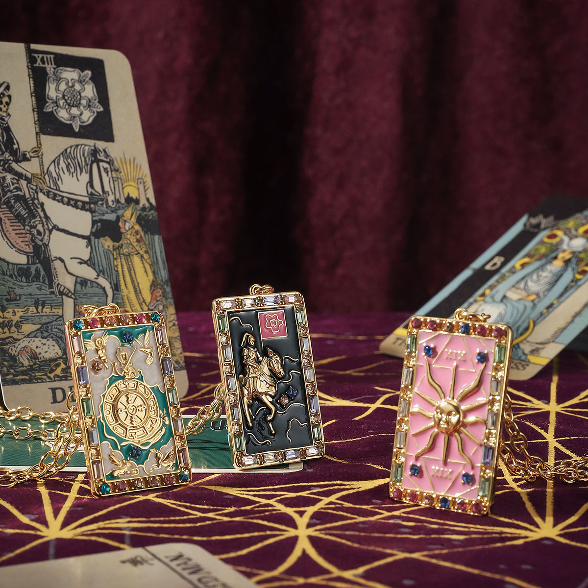 Juniper - Wheel of Fortune Tarot Card Necklace