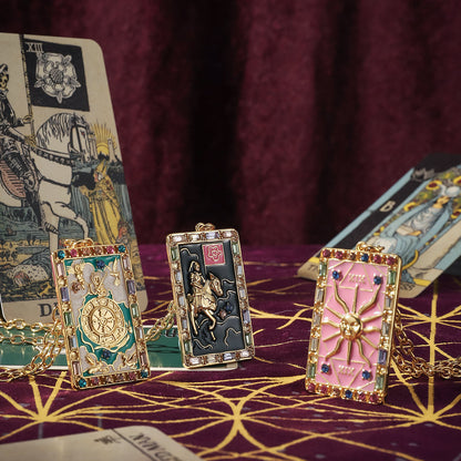 Juniper - Wheel of Fortune Tarot Card Necklace