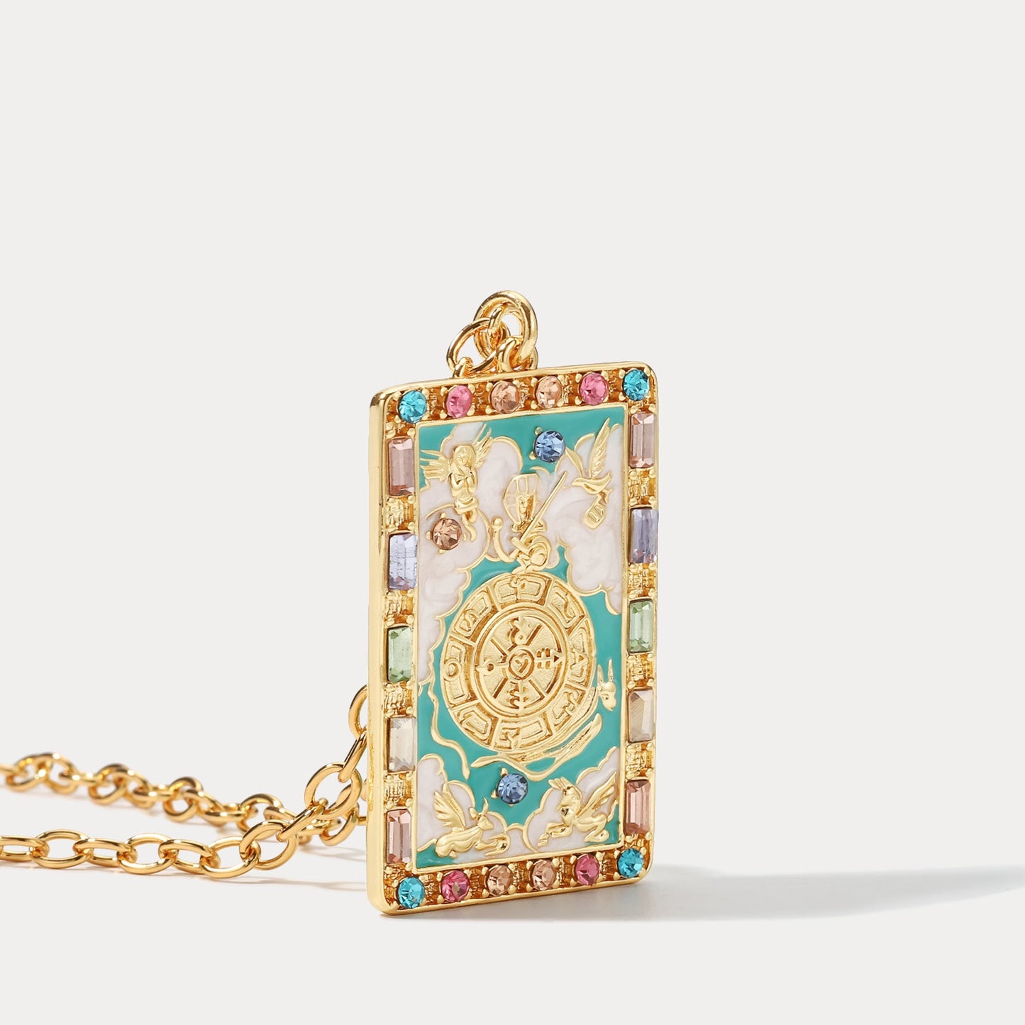 Juniper - Wheel of Fortune Tarot Card Necklace