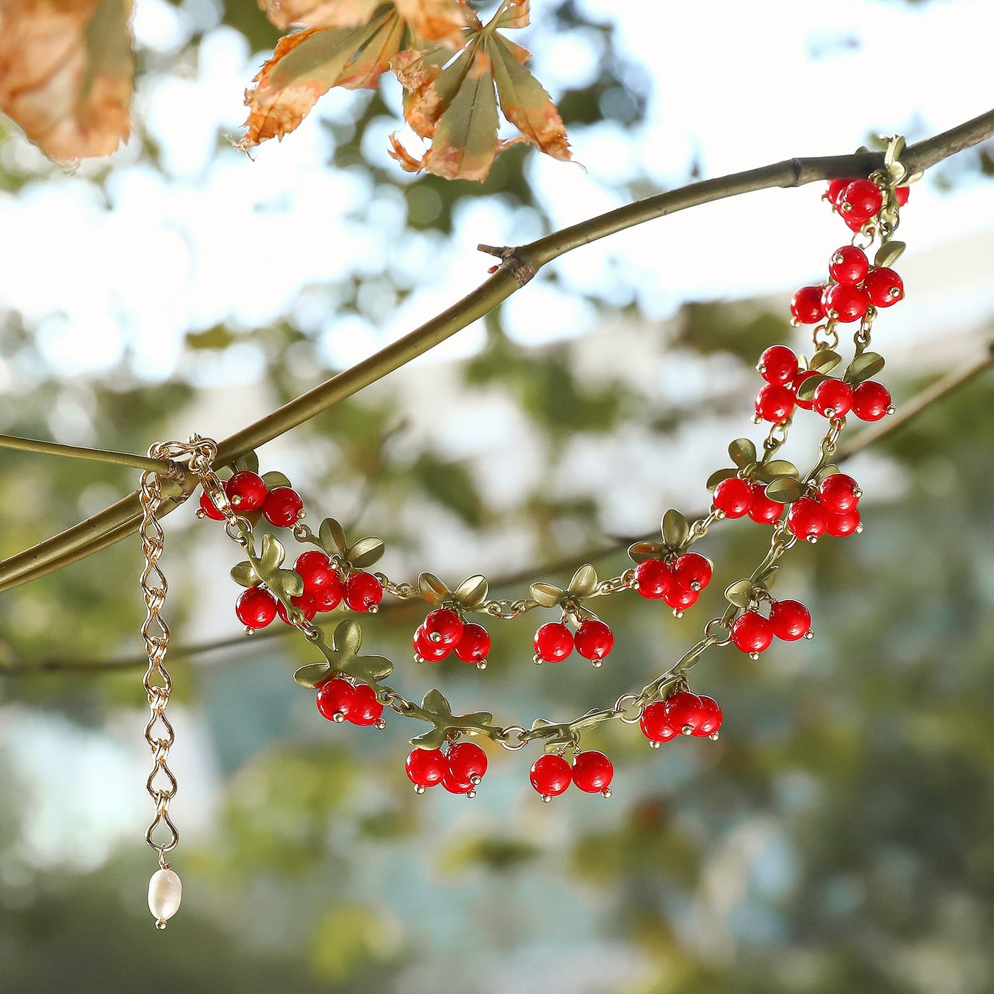 Neve - Cranberry Chain Necklace