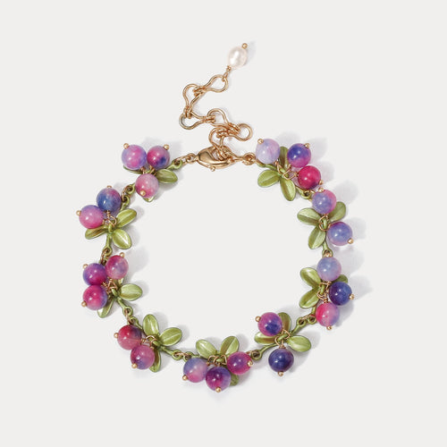 Talia - Purple Berry Charm Bracelet