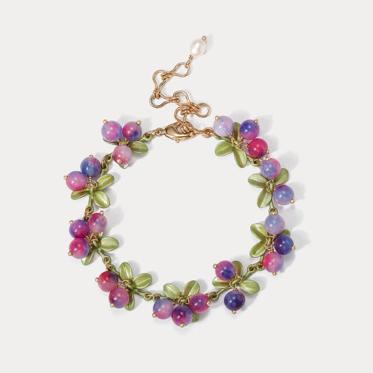 Talia - Purple Berry Charm Bracelet